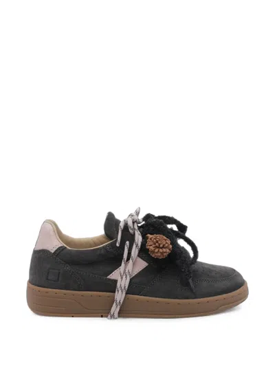 Date Court 2.0 Suede Pompom Sneakers In Black