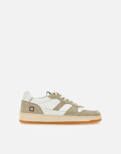 Date D.a.t.e. Court 2.0 Vintage Beige Sneakers In White