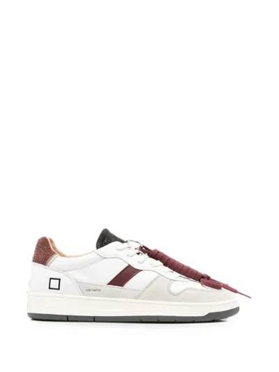 Date Court 2.0 Vintage Panelled Leather Sneakers In Multi