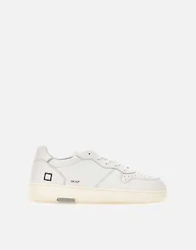 Pre-owned Date D.a.t.e. Court Calf Leather White Sneakers 100% Original
