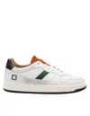 Date Court Leather Sneakers In White And Tan In Multi