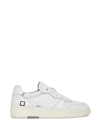 Date Court Mens White Leather Sneaker
