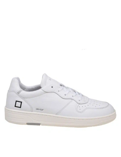 Date Court Sneakers In White Leather