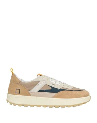 Date D. A.t. E. Man Sneakers Beige Size 7 Textile Fibers, Leather In Sand