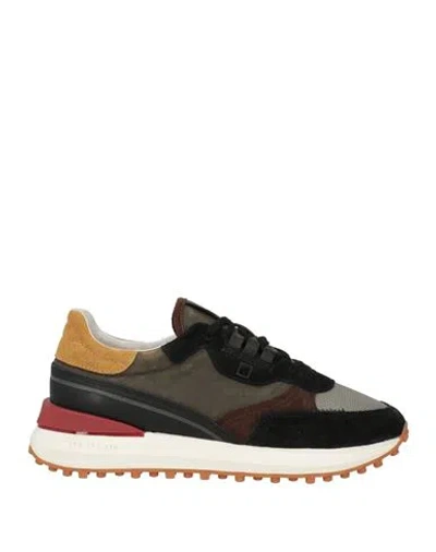 Date D. A.t. E. Man Sneakers Black Size 7 Leather, Textile Fibers In Black