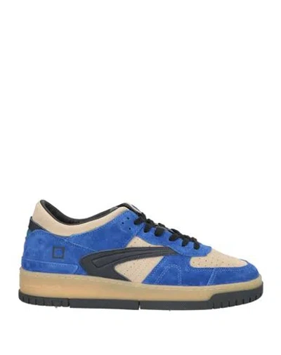 Date D. A.t. E. Man Sneakers Bright Blue Size 9 Leather, Textile Fibers
