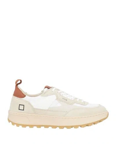 Date D. A.t. E. Man Sneakers Ivory Size 9 Leather, Textile Fibers In White