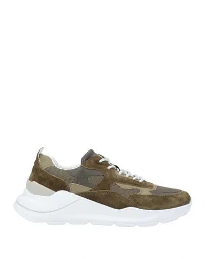 Date D. A.t. E. Man Sneakers Military Green Size 9 Leather, Textile Fibers