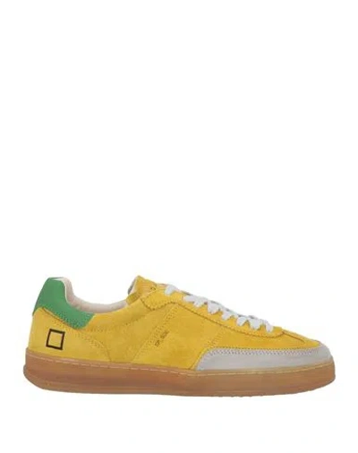 Date D. A.t. E. Man Sneakers Mustard Size 9 Leather In Yellow