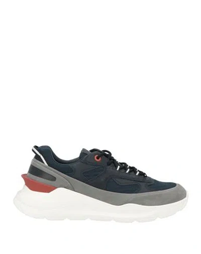 Date D. A.t. E. Man Sneakers Navy Size 9 Leather, Textile Fibers In Blue