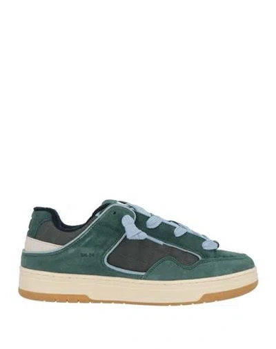 Date D. A.t. E. Man Sneakers Slate Blue Size 9 Leather, Textile Fibers In Green