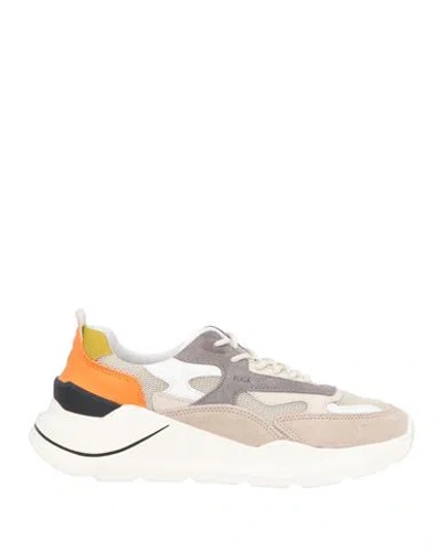 Date D. A.t. E. Man Sneakers Taupe Size 7 Leather, Textile Fibers In Grey