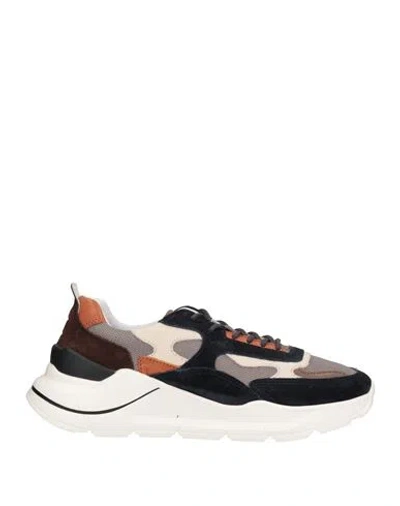 Date D. A.t. E. Man Sneakers Taupe Size 8 Leather, Textile Fibers In Grey