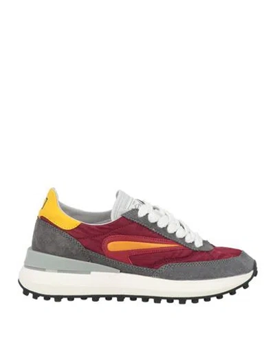 Date D. A.t. E. Woman Sneakers Burgundy Size 6.5 Leather, Textile Fibers In Multi