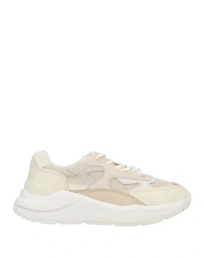 Date D. A.t. E. Woman Sneakers Cream Size 6.5 Leather, Textile Fibers In White