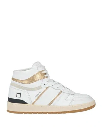 Date D. A.t. E. Woman Sneakers Gold Size 7 Soft Leather In White