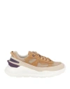 Date Fuga Sneakers In Beige Leather And Fabric In Brown