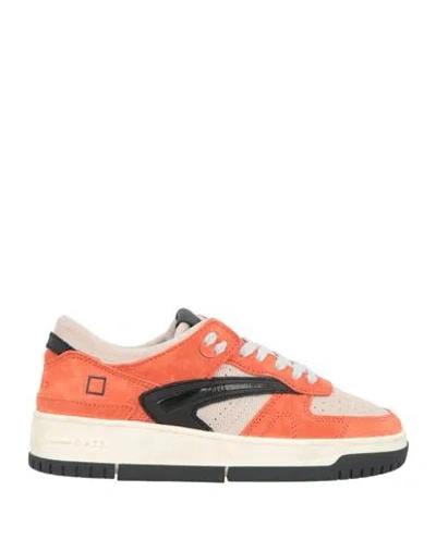 Date D. A.t. E. Woman Sneakers Orange Size 6.5 Leather