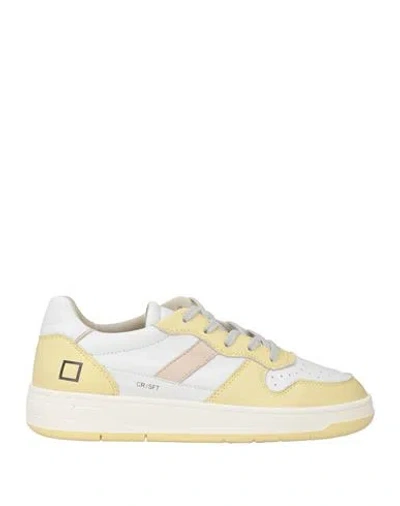 Date D. A.t. E. Woman Sneakers Pastel Yellow Size 6.5 Leather
