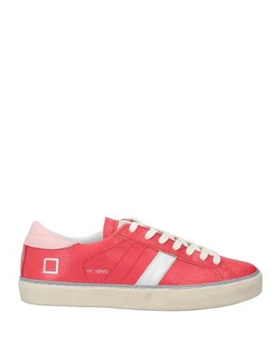 Date D. A.t. E. Woman Sneakers Red Size 6.5 Leather