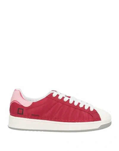 Date D. A.t. E. Woman Sneakers Red Size 6.5 Textile Fibers, Leather
