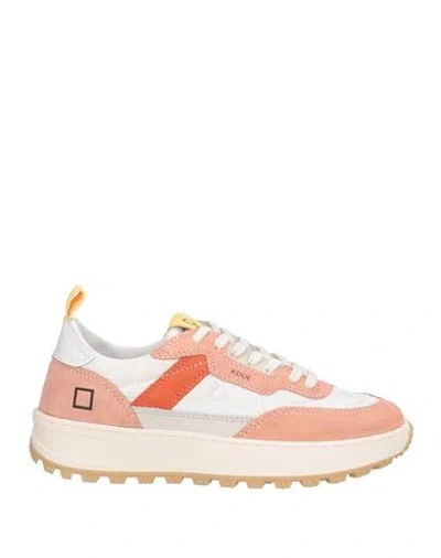 Date D. A.t. E. Woman Sneakers Salmon Pink Size 6.5 Leather, Textile Fibers