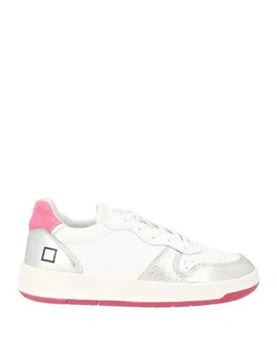 Date D. A.t. E. Woman Sneakers Silver Size 5.5 Leather In Pink