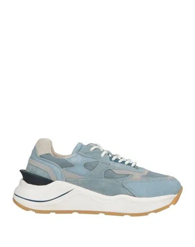 Date D. A.t. E. Woman Sneakers Sky Blue Size 6.5 Leather, Textile Fibers