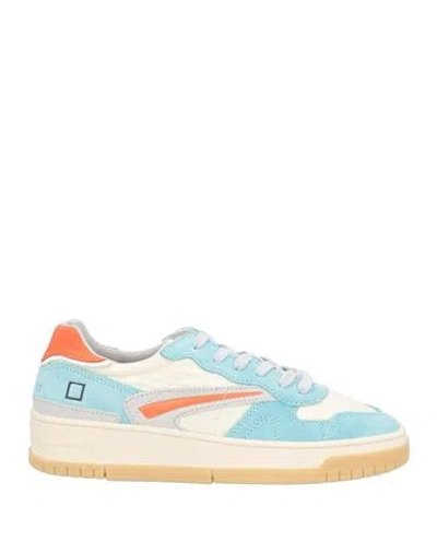 Date D. A.t. E. Woman Sneakers Sky Blue Size 6.5 Textile Fibers, Leather