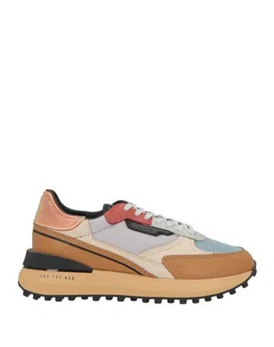 Date D. A.t. E. Woman Sneakers Tan Size 8.5 Leather, Textile Fibers In Brown