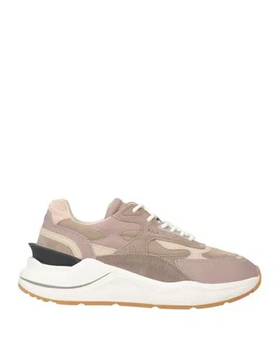 Date D. A.t. E. Woman Sneakers Taupe Size 7 Leather, Textile Fibers In Brown
