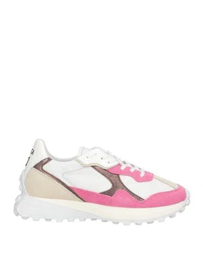 Date D. A.t. E. Woman Sneakers White Size 5.5 Leather, Textile Fibers In Multi