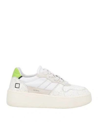 Date D. A.t. E. Woman Sneakers White Size 6.5 Leather, Textile Fibers