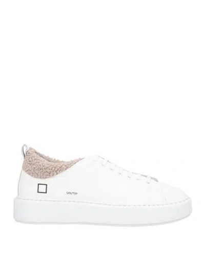 Date D. A.t. E. Woman Sneakers White Size 7 Leather, Textile Fibers