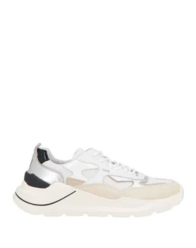 Date D. A.t. E. Woman Sneakers White Size 8.5 Leather, Textile Fibers
