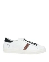 Date D. A.t. E. Woman Sneakers White Size 9.5 Calfskin, Textile Fibers In White