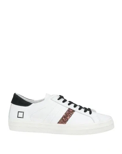 Date D. A.t. E. Woman Sneakers White Size 9.5 Calfskin, Textile Fibers