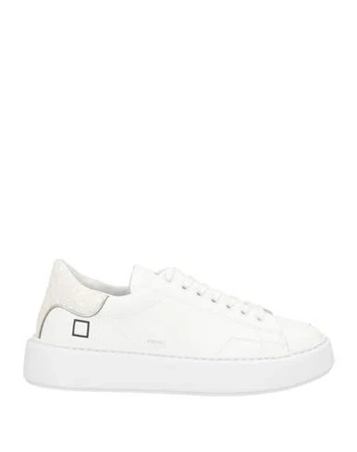 Date D. A.t. E. Woman Sneakers White Size 9.5 Textile Fibers, Leather