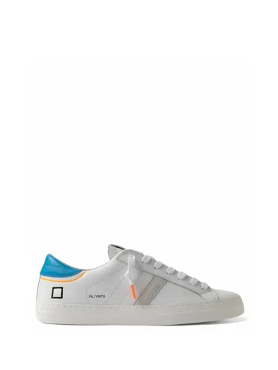 Date D.a.t.e D.a.t.e. White And Light Blue Hill Low Sneaker