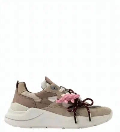 Date Fuga Linen Suede Heel Rubber Sneakers In Multi