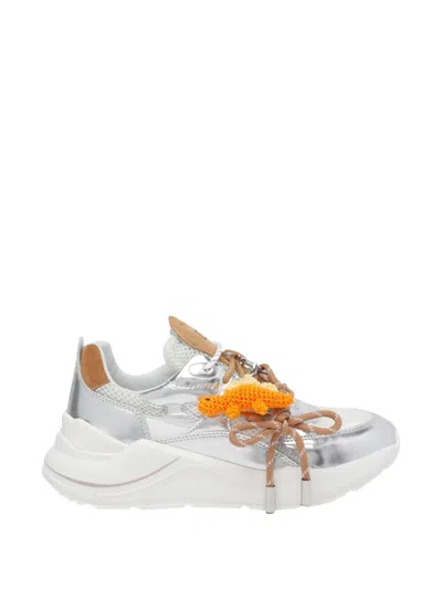 Date Fuga Mirror Sneakers In Silver