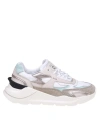 DATE FUGA SNEAKERS IN WHITE/ CREAM LEATHER AND SUEDE