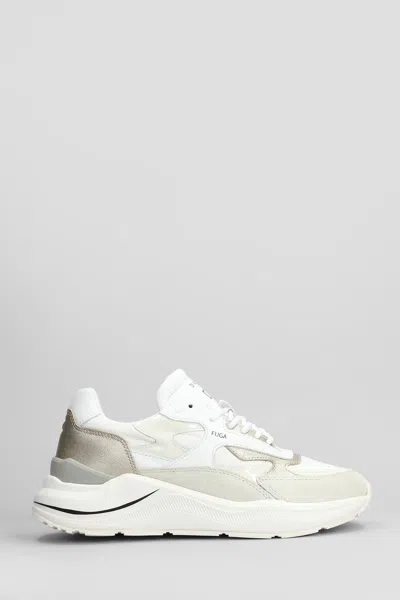 DATE FUGA SNEAKERS IN WHITE SUEDE AND LEATHER