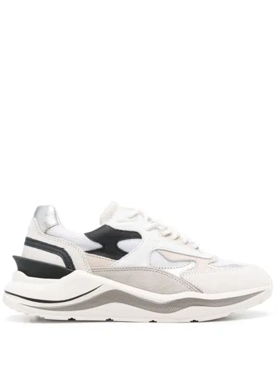 Date Fuga Sneakers In White Suede And Fabric