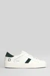 Date Hill Low Sneakers In White And Green Leather In White