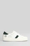 Date Hill Low Sneakers In White And Green Leather In White