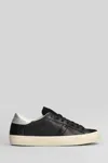 Date Hill Low Calf Sneakers In Black Suede And Leather In Black