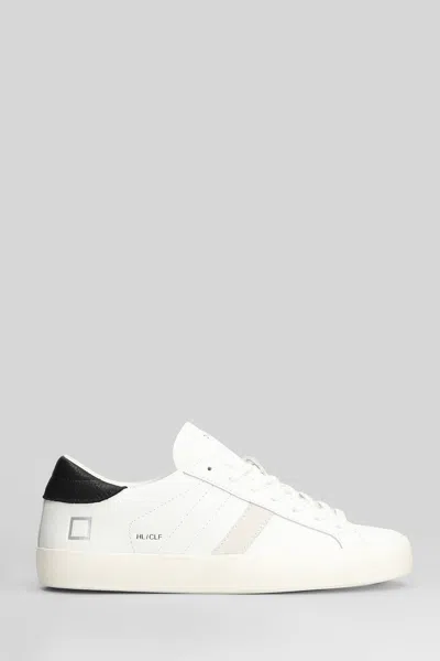 Date Hill Low Calf Sneakers In White Leather