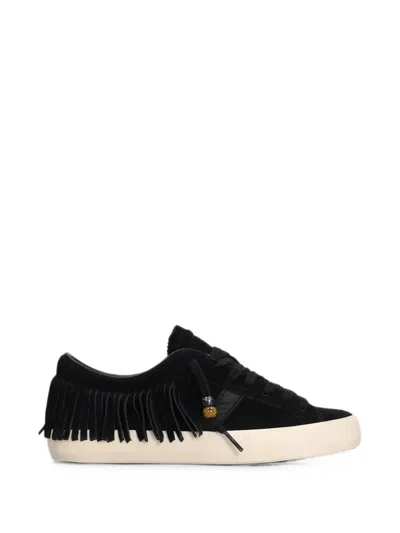 Date Hill Low Fringed Beaded Sneakers In Black
