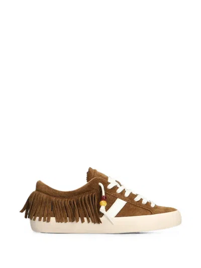 Date Hill Low Fringe-trim Beaded Sneakers In Brown